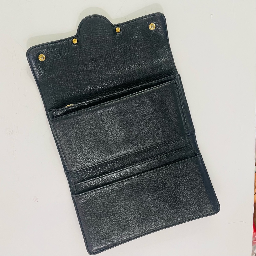 Tory Burch Black Leather Amanda Flap Continental Wallet - Picture 6 of 11